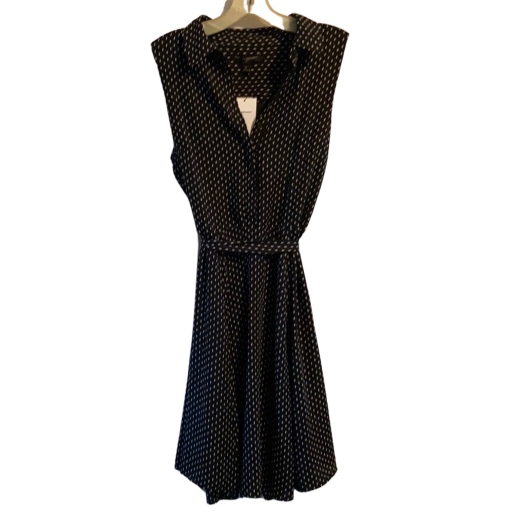Banana Republic Black and White Dot Sleeveless Dress NWT